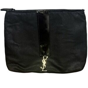 YSL Yves Saint Laurent Beaute Black Cosmetic Bag Makeup Pouch Organizer
